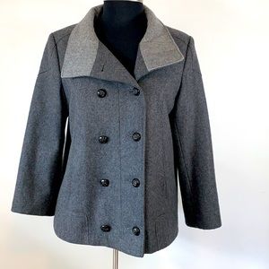 Collection by Gallery Wool Blend Button Up Women’s Size M Grey Lined Jacket/Coat